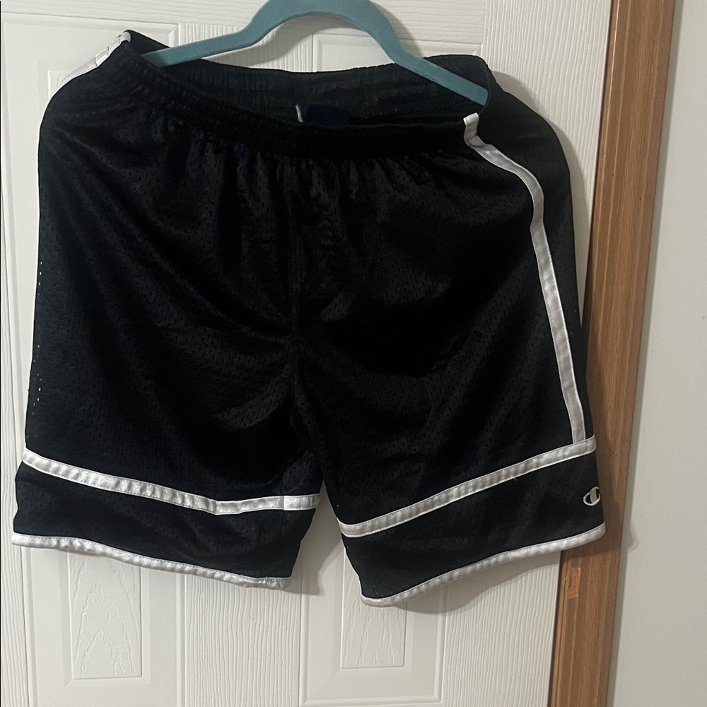 Champion Men's Black and White Athletic Shorts